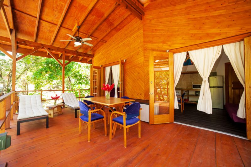 The 2 bedroom apartment for rent in bocas del toro features a stunning outdoor deck.